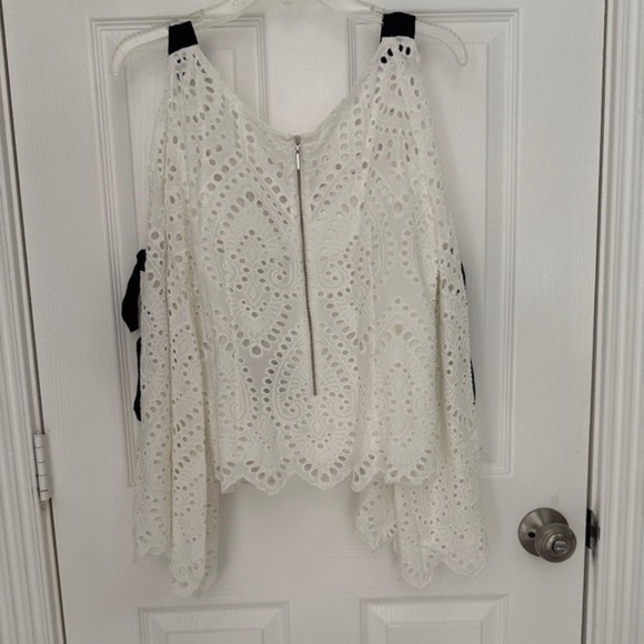 Nanette Lepore Hook, Line, Sinker Lace Cold Shoulder Top Size 8 NWT OTHER - Picture 7 of 13